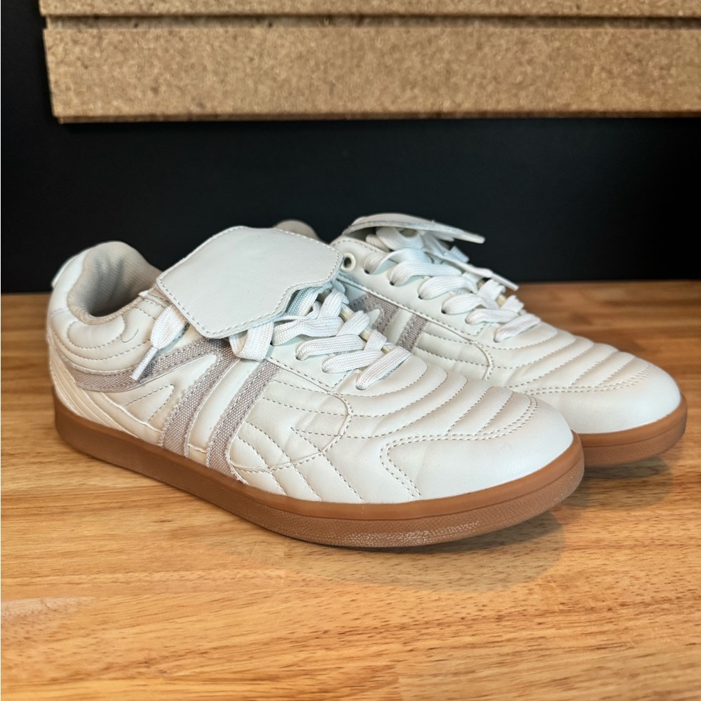 Steve Madden Madrid White Multi Quilted Lace-Up Sneakers
